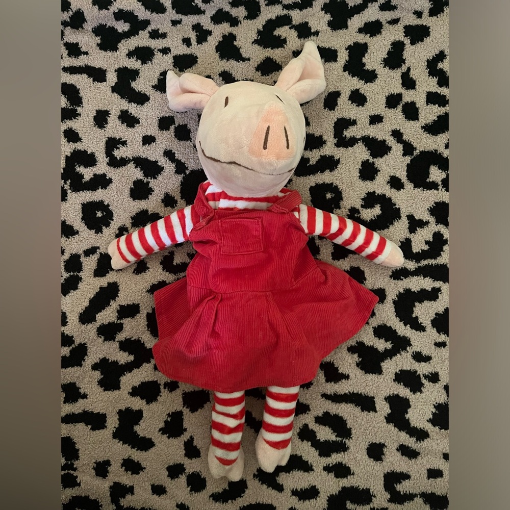 Zoobies Retired Olivia Red Striped Plush Pig Toy